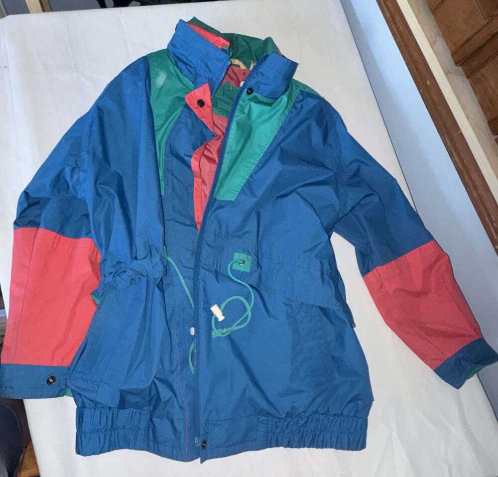 Vintage London Fog Colorblock Blue Red and Green Windbreaker Jacket